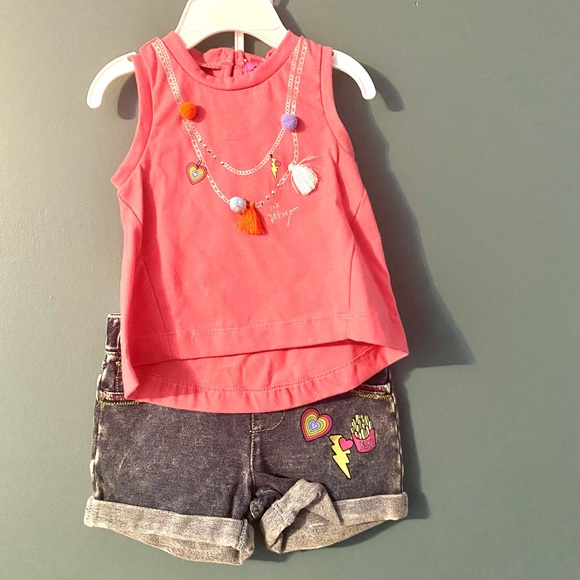 Betsy Johnson⚡️ Girls Jean Short Set NWT - Picture 1 of 2